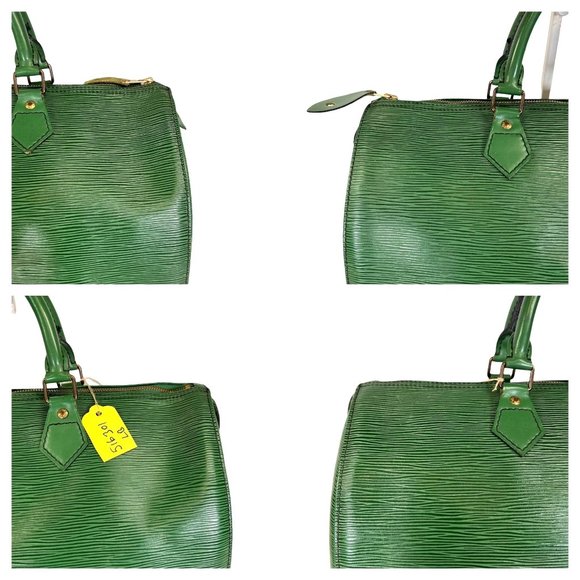 Authentic Louis Vuitton Satchel Bag Speedy 35 Green Epi Used LV Handbag Vintage - Picture 4 of 13